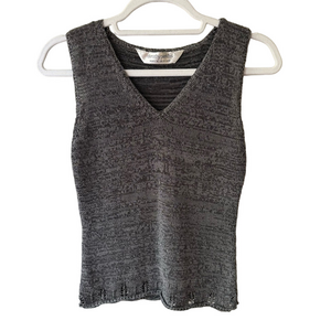 Dorothy Perkins Gray Ribbed Fitted Tank Top